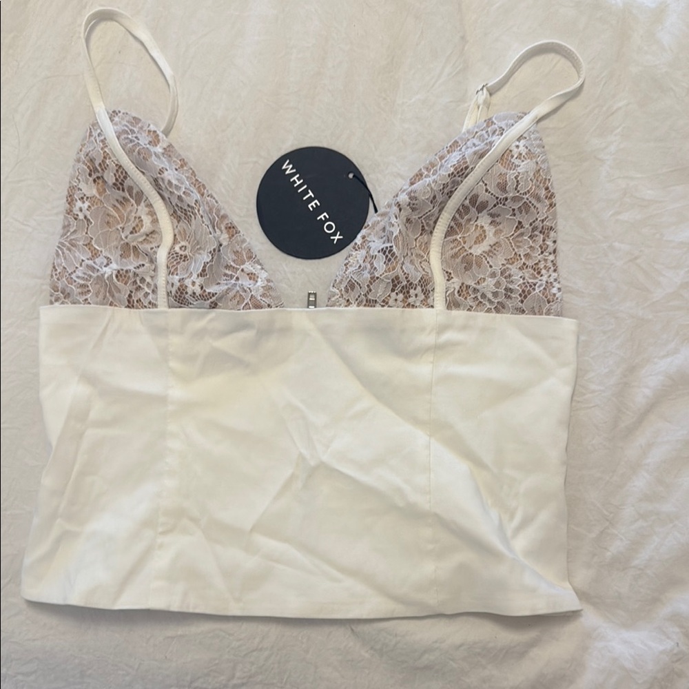 White Fox Lace Bralette Top